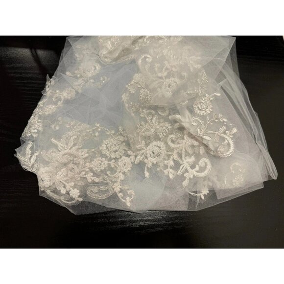Wedding White Lace Veil 51.18\'\' for Bride main image 2